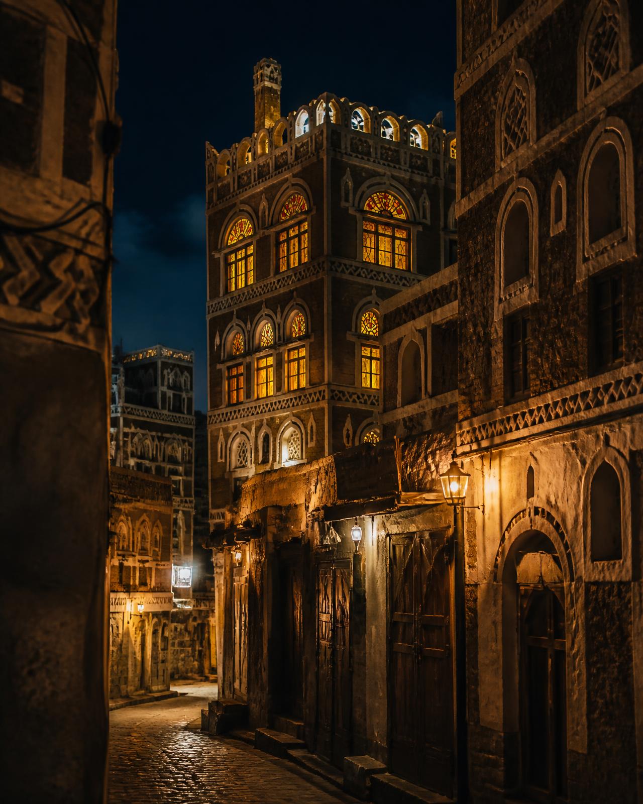 Cairo cafés, libraries, lecture halls, airports at night